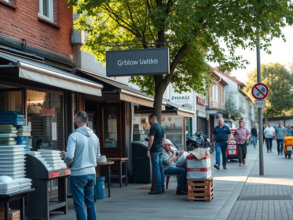 Mapa Gminy Grybów z zaznaczonymi obszarami planowanej rozbudowy sieci wodno-kanalizacyjnej w ramach unijnego projektu