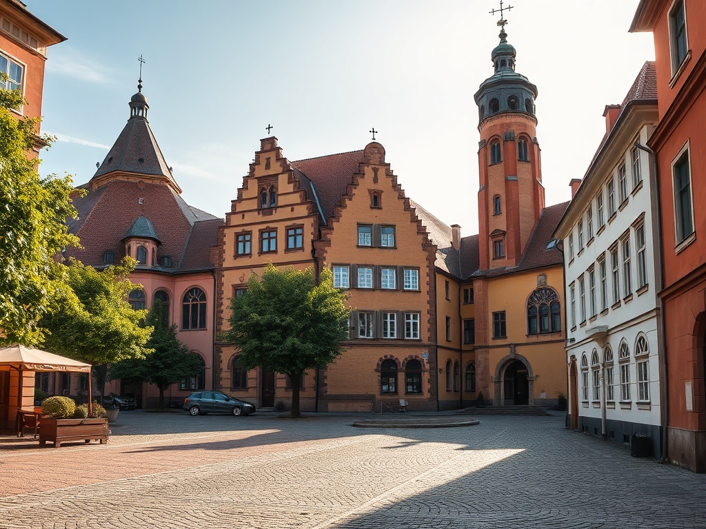 Historyczne zdjęcie Grybowa przedstawiające rynek lub charakterystyczną ulicę z lat 70.